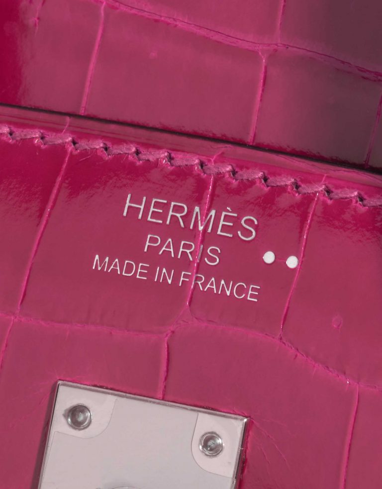 Pre-owned Hermès bag Birkin 25 Niloticus Crocodile Rose Pourpre Pink Logo | Sell your designer bag on Saclab.com