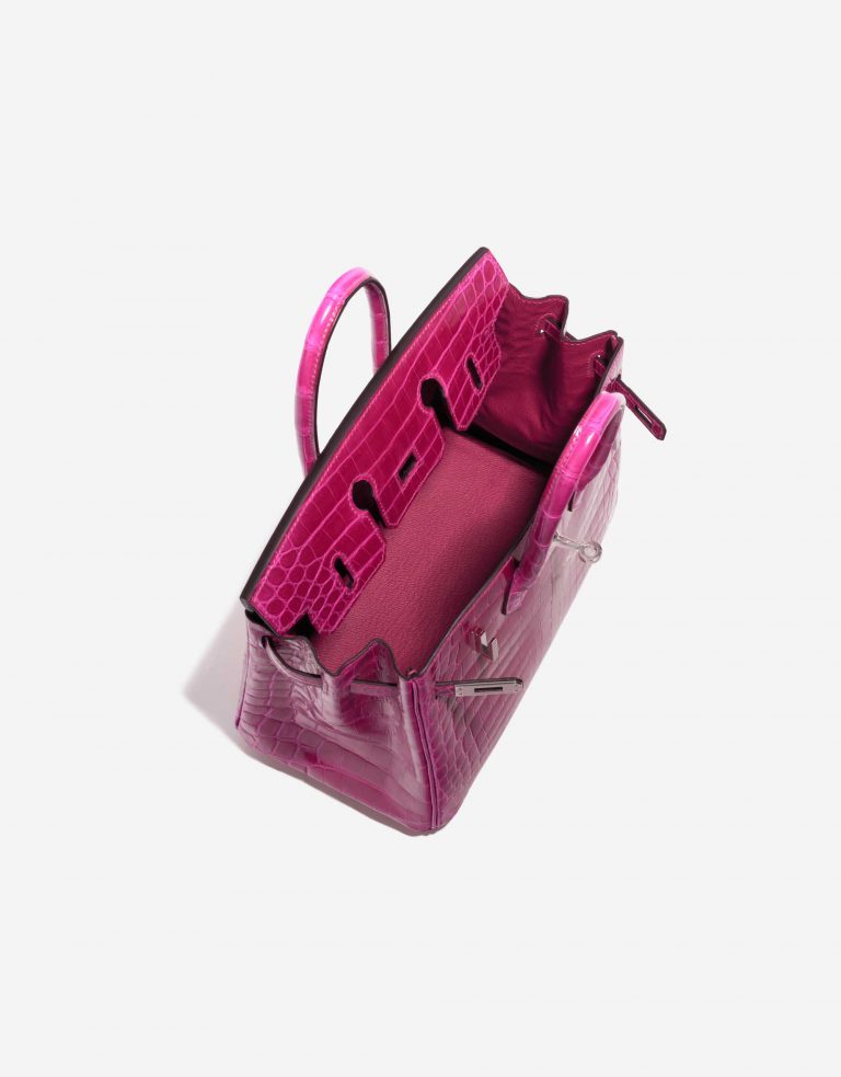 Pre-owned Hermès bag Birkin 25 Niloticus Crocodile Rose Pourpre Pink Inside | Sell your designer bag on Saclab.com