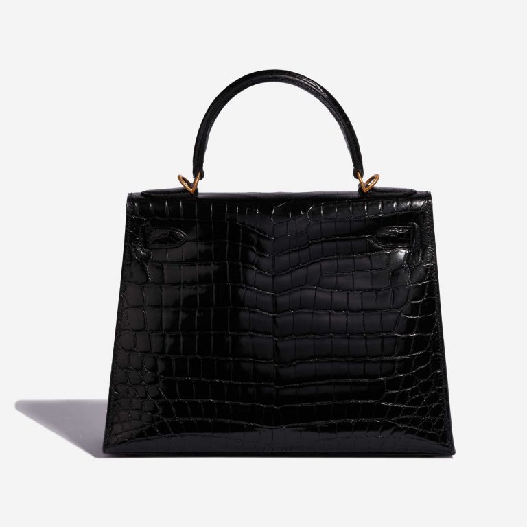 Pre-owned Hermès bag Kelly 28 Niloticus Crocodile Black Black Back | Sell your designer bag on Saclab.com