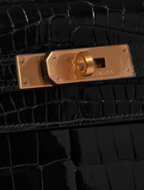 Gebrauchte Hermès Tasche Kelly 28 Niloticus Krokodil Schwarz Schwarz Verschluss-System | Verkaufen Sie Ihre Designer-Tasche auf Saclab.com