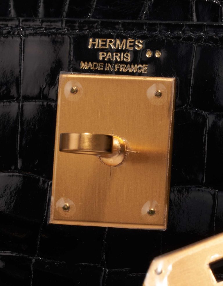 Pre-owned Hermès bag Kelly 28 Niloticus Crocodile Black Black Logo | Sell your designer bag on Saclab.com