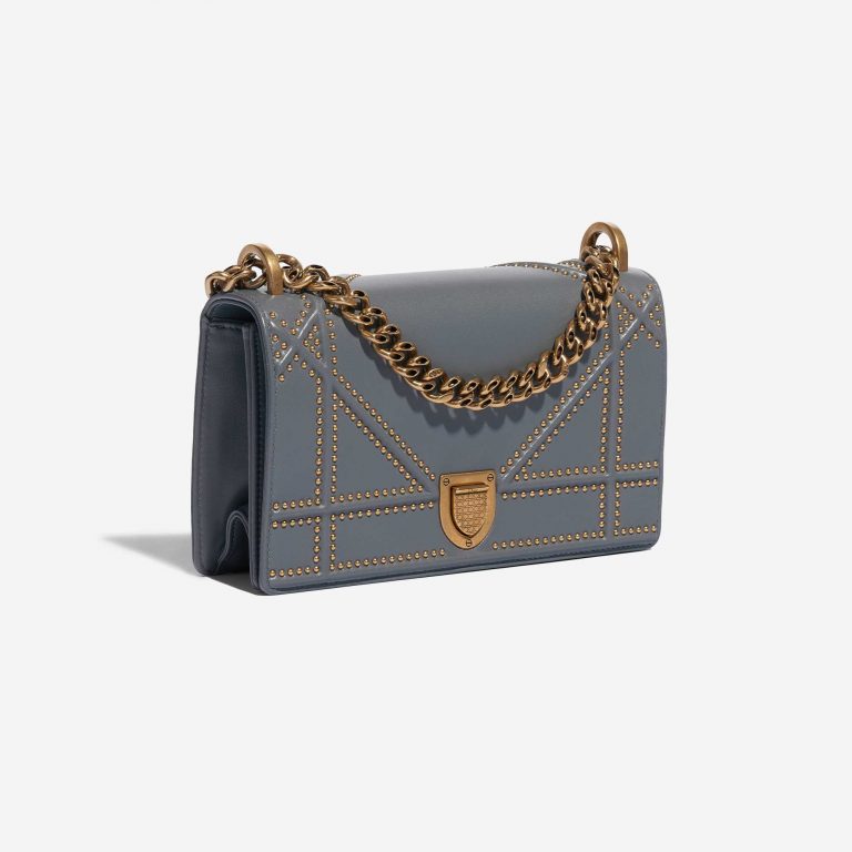 Pre-owned Dior bag Diorama Medium Calf Gray Side Front | Sell your designer bag on Saclab.com