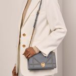 Pre-owned Dior bag Diorama Medium Calf Gray Grey Model | Sell your designer bag on Saclab.com