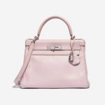 Hermès Kelly 28 Swift Rose Dragee Rose Front | Sell your designer bag on Saclab.com
