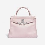 Hermès Kelly 28 Swift Rose Dragee Rose Front Open | Sell your designer bag on Saclab.com