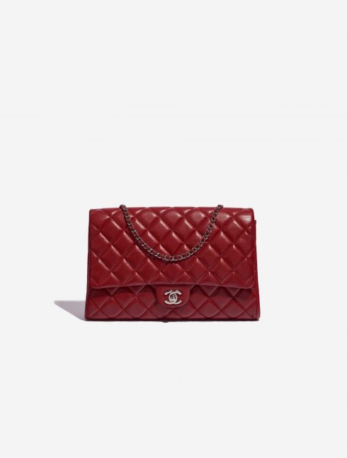 Pre-owned Chanel bag Timeless Single Flap Jumbo Caviar Red Red Front | Sell your designer bag on Saclab.com