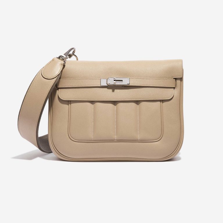 Pre-owned Hermès bag Berline 28 Swift Trench Beige Front | Sell your designer bag on Saclab.com