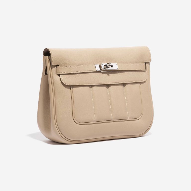 Pre-owned Hermès bag Berline 28 Swift Trench Beige Side Front | Sell your designer bag on Saclab.com