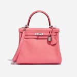 Hermès Kelly 25 Swift Rose d’Été Rose Front | Sell your designer bag on Saclab.com