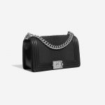 Chanel Boy Medium Python Black Black Side Front | Sell your designer bag on Saclab.com