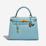 Hermès Kelly 28 Epsom Blue Atoll Blue Front | Sell your designer bag on Saclab.com
