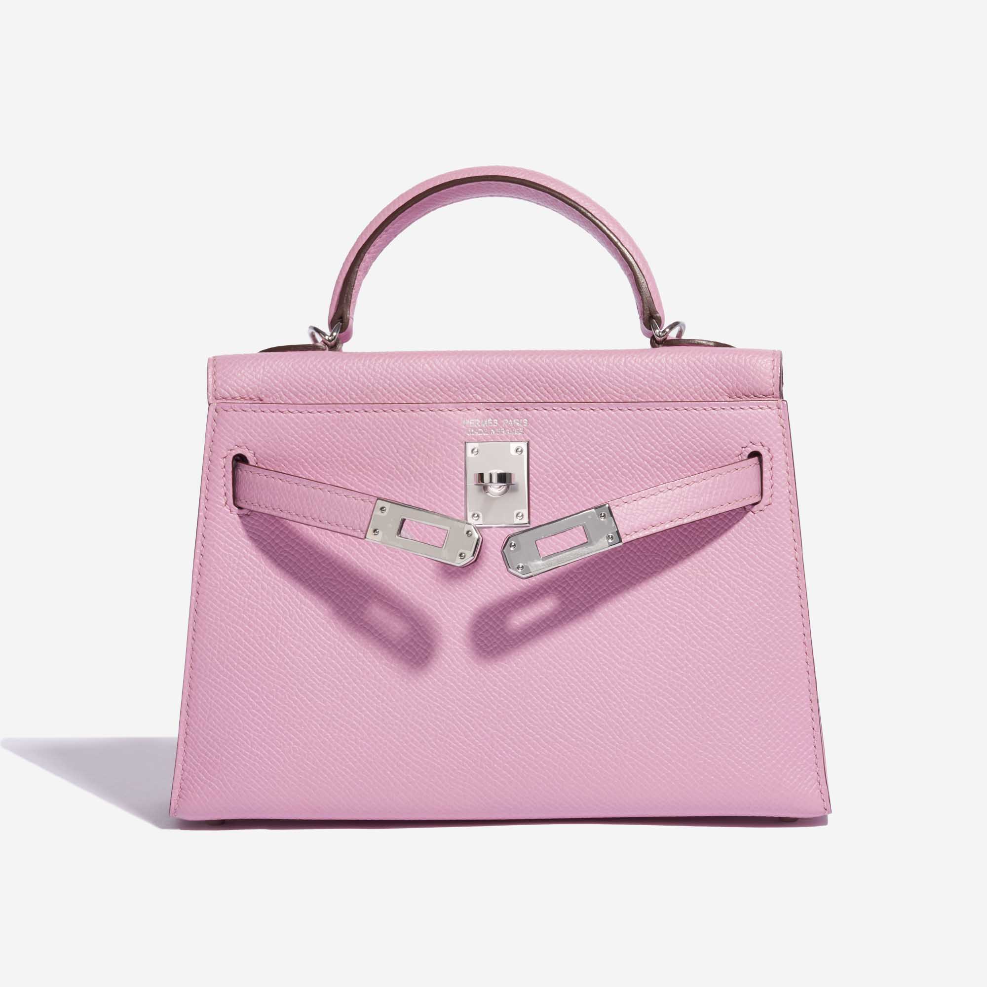 Pre-owned Hermès Tasche Kelly Mini Epsom Mauve Sylvestre Pink Front Open | Verkaufen Sie Ihre Designer-Tasche auf Saclab.com