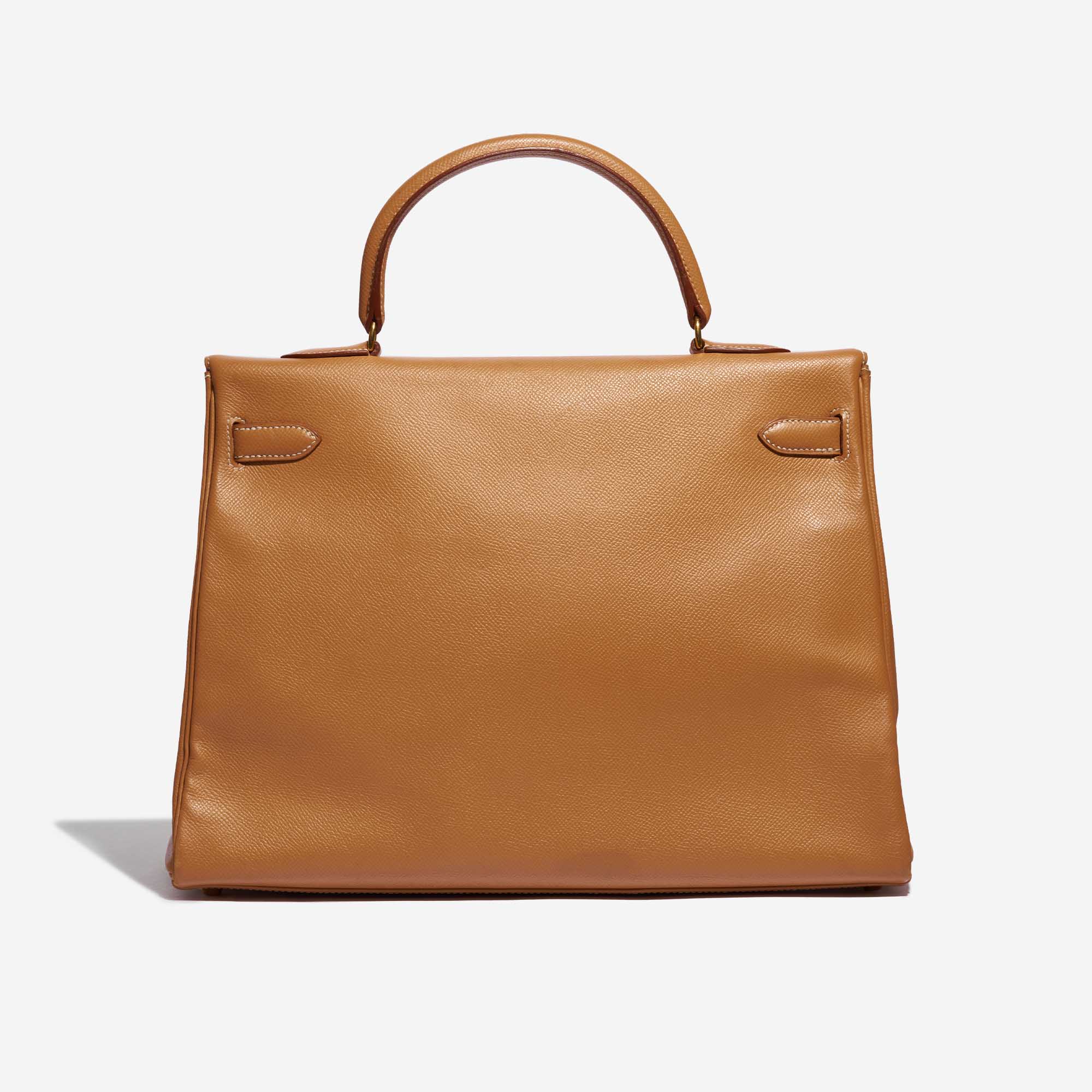 Pre-owned Hermès bag Kelly 35 Epsom Gold Brown Back | Sell your designer bag on Saclab.com