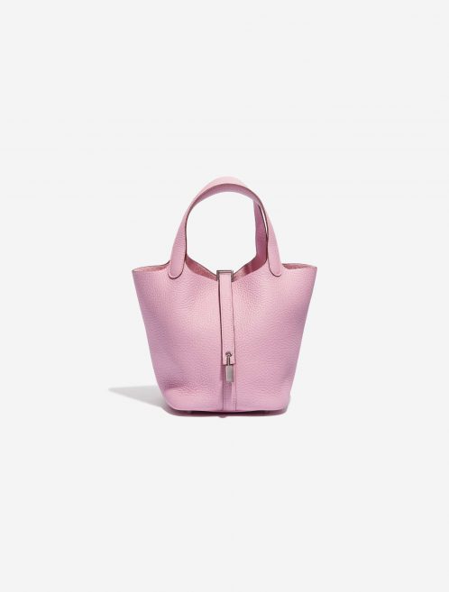 Pre-owned Hermès bag Picotin 18 Clemence Mauve Sylvestre Rose Front | Sell your designer bag on Saclab.com