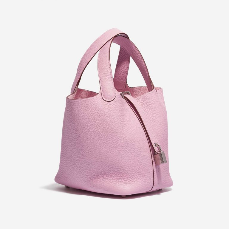 Pre-owned Hermès bag Picotin 18 Clemence Mauve Sylvestre Rose Side Front | Sell your designer bag on Saclab.com