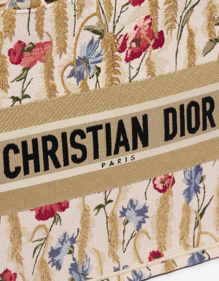 Gebrauchte Dior Tasche Book Tote Small Canvas Multicolour Beige Front | Verkaufe deine Designertasche auf Saclab.com