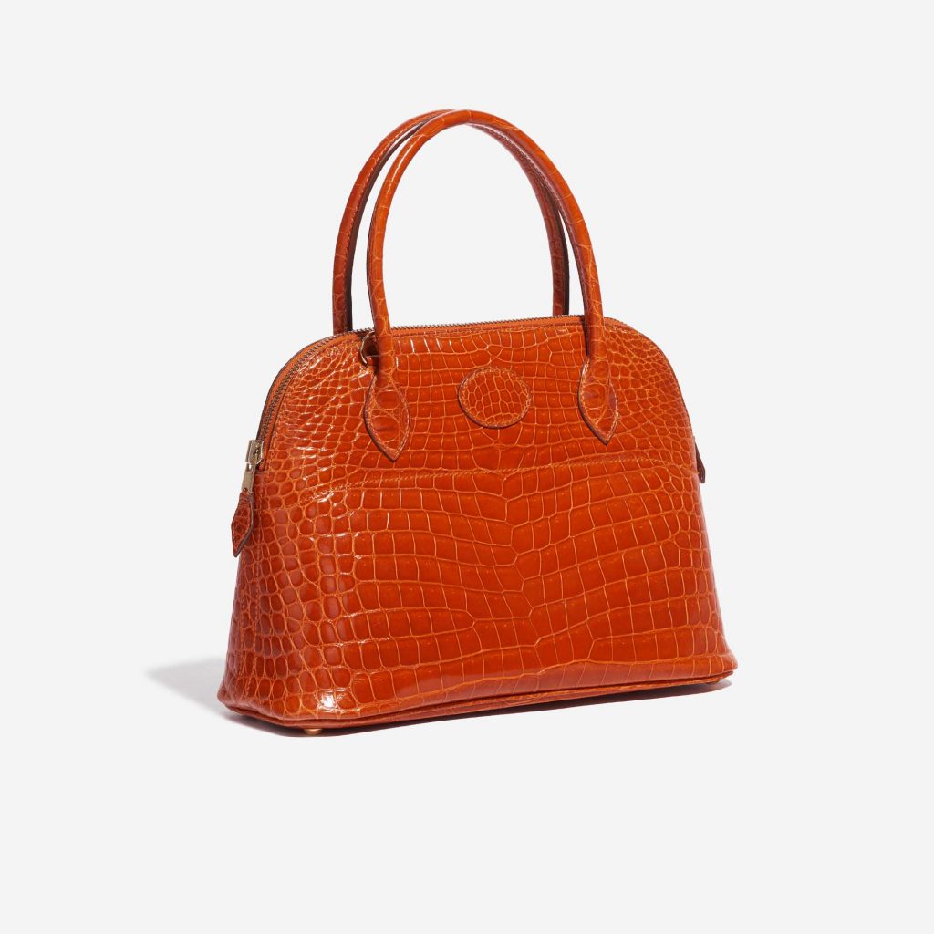 Hermès Bolide 27 Porosus Crocodile Orange H | SACLÀB