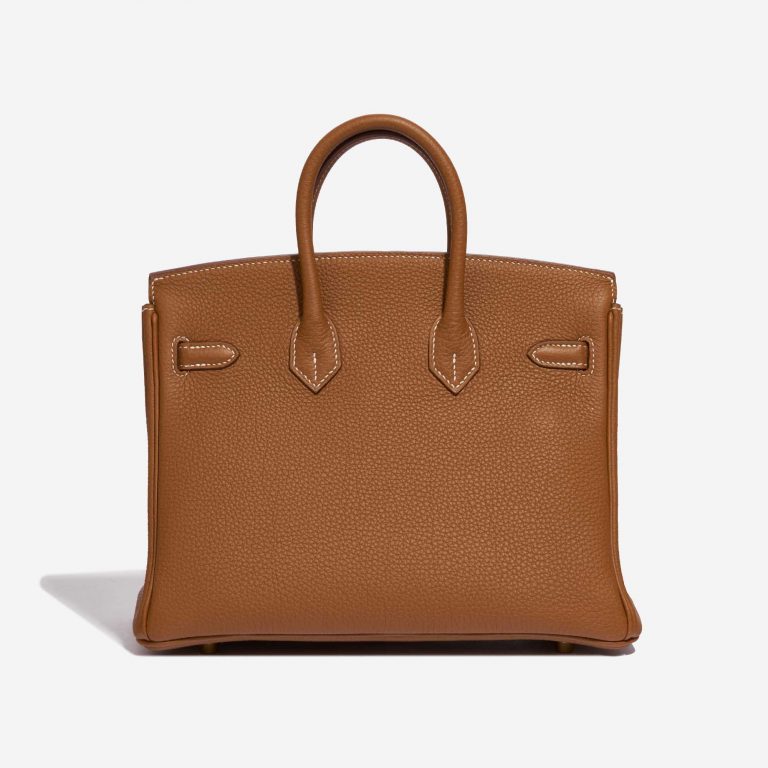 Pre-owned Hermès bag Birkin 25 Togo Gold Brown Bottom | Sell your designer bag on Saclab.com