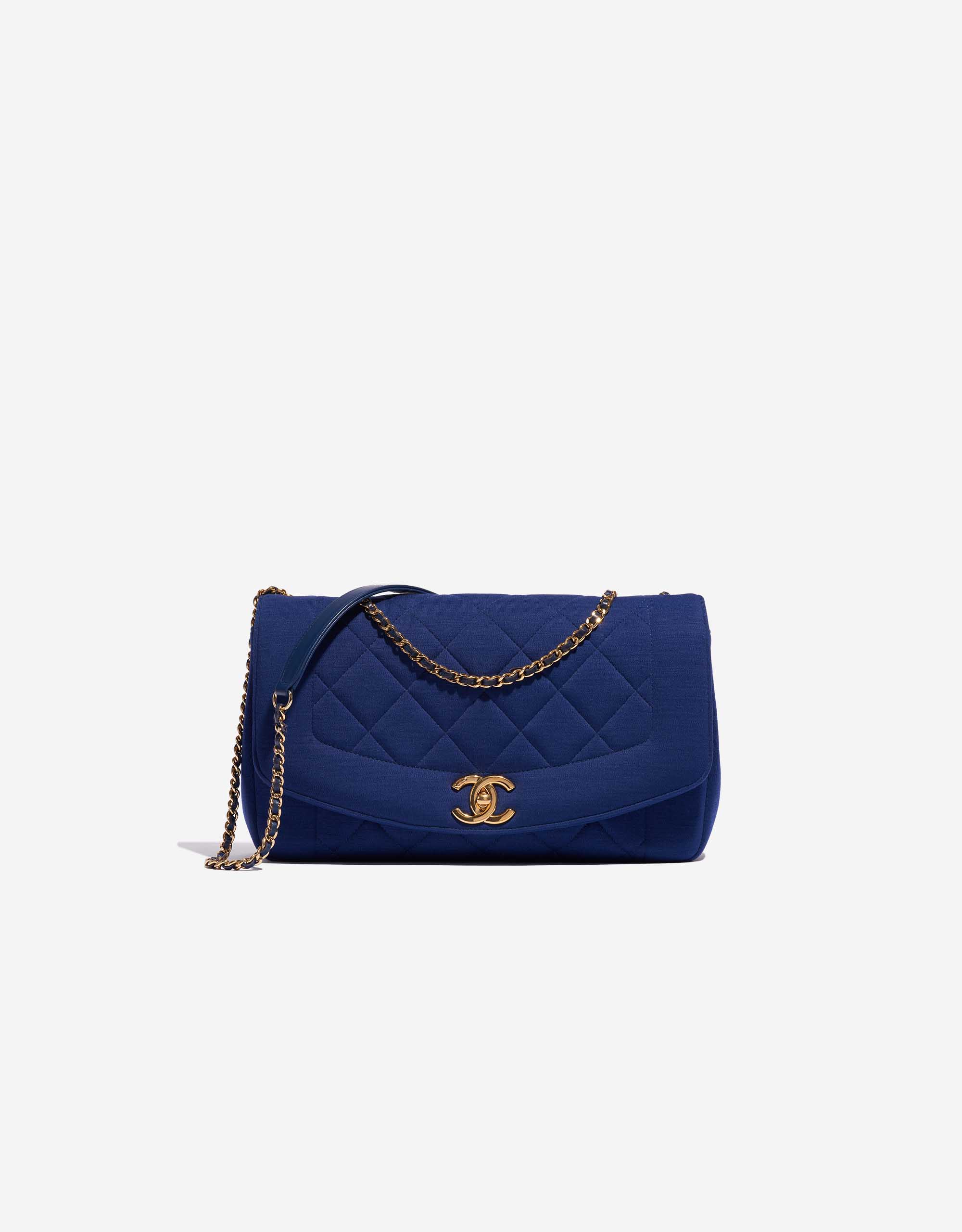 Chanel Blue Quilted Jersey Diana Flap Bag Gold Hardware, 2015 (Very Good)