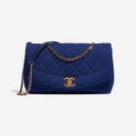 Chanel Diana Medium Cotton Blue Blue Front | Sell your designer bag on Saclab.com
