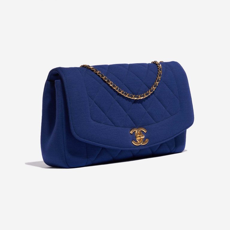 Pre-owned Chanel bag Diana Medium Cotton Blue Blue Side Front | Sell your designer bag on Saclab.com