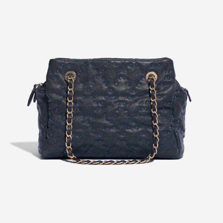 Pre-owned Chanel bag Shopping Tote PST Caviar Dark Blue Blue Front | Sell your designer bag on Saclab.com