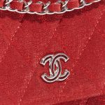 Chanel Timeless WOC Cotton Red Glittery Red Closing System | Sell your designer bag on Saclab.com