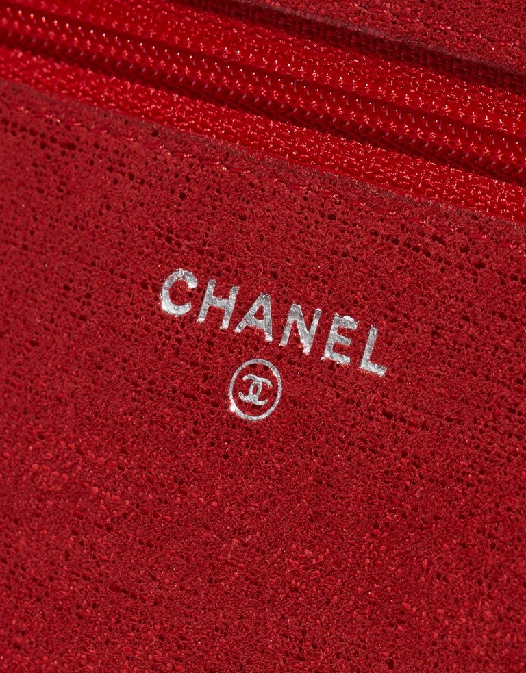 Pre-owned Chanel bag Timeless WOC Cotton Red Glittery Red Logo | Sell your designer bag on Saclab.com