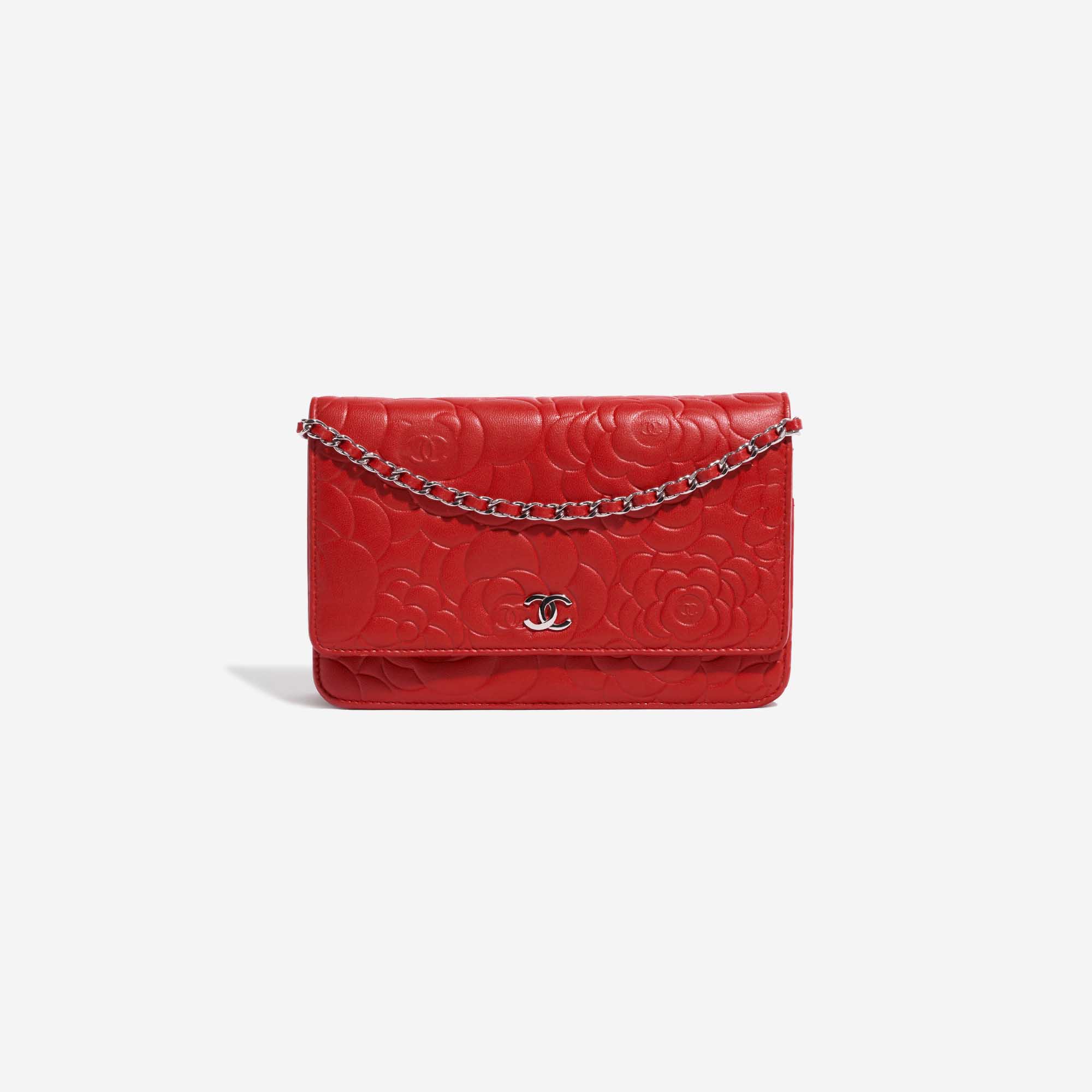 Sac Chanel d'occasion WOC Agneau Camélia Rouge Rouge Devant | Vendez votre sac de créateur sur Saclab.com