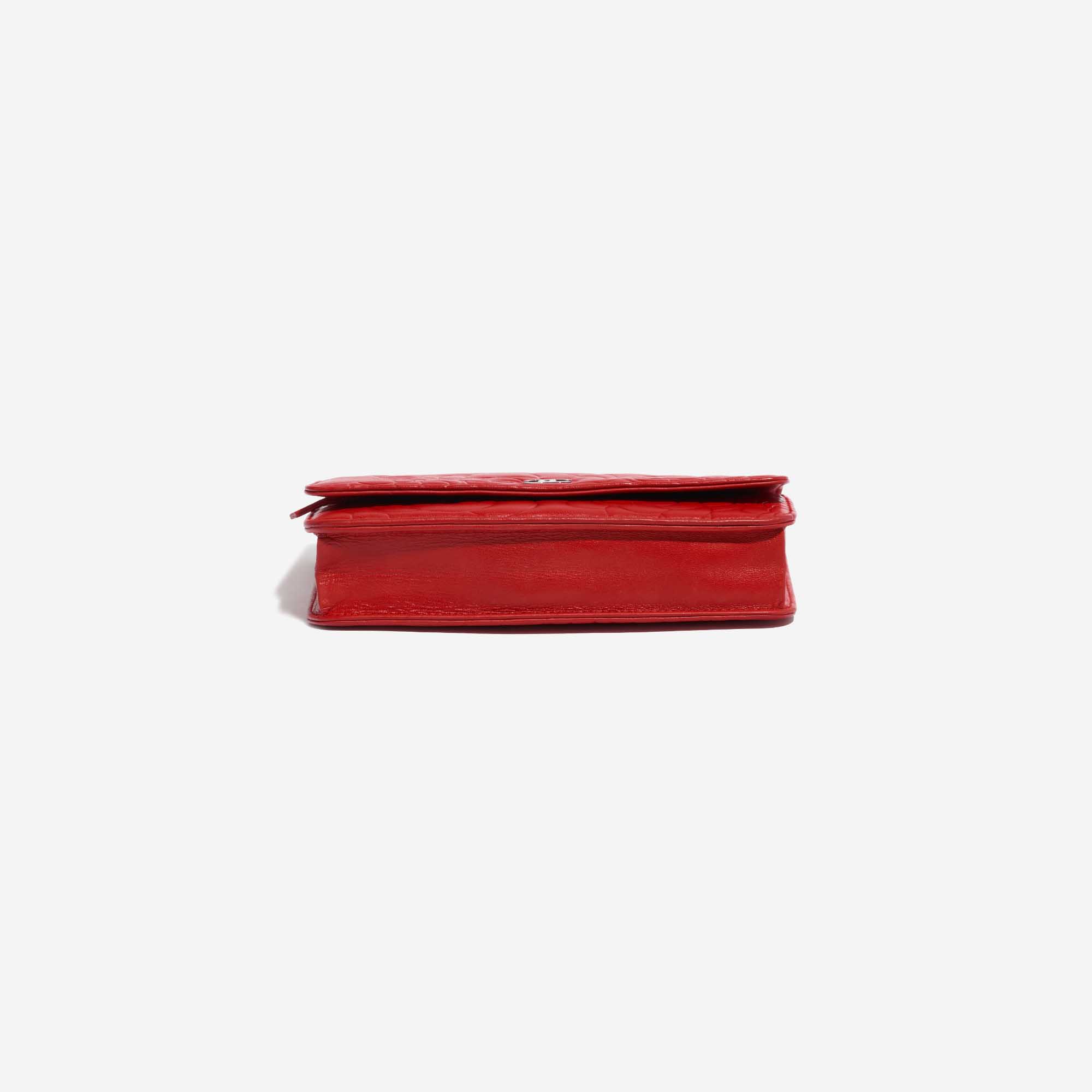 Pre-owned Chanel bag WOC Lamb Camellia Red Red Bottom | Sell your designer bag on Saclab.com