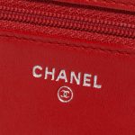 Pre-owned Chanel bag WOC Lamb Camellia Red Red Logo | Sell your designer bag on Saclab.com