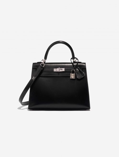 Pre-owned Hermès bag Kelly 25 Box Black Black Front | Sell your designer bag on Saclab.com