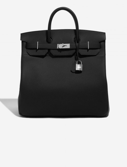 Pre-owned Hermès bag Haut à Courroies 40 Togo Black Black Front | Sell your designer bag on Saclab.com