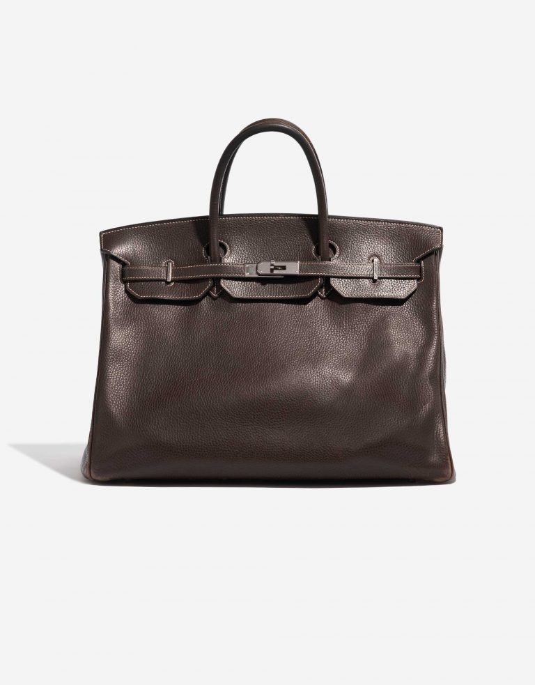 Pre-owned Hermès Tasche Birkin 40 Clemence Café Brown Front | Verkaufen Sie Ihre Designer-Tasche auf Saclab.com