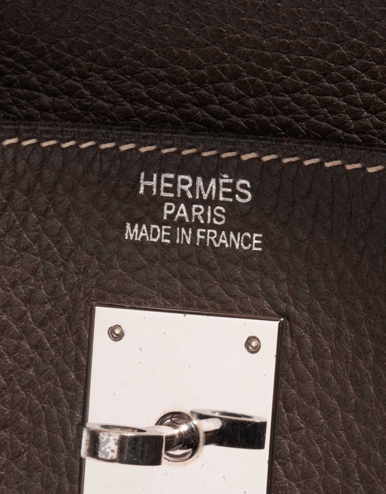 Pre-owned Hermès bag Birkin 40 Clemence Café Brown Logo | Sell your designer bag on Saclab.com