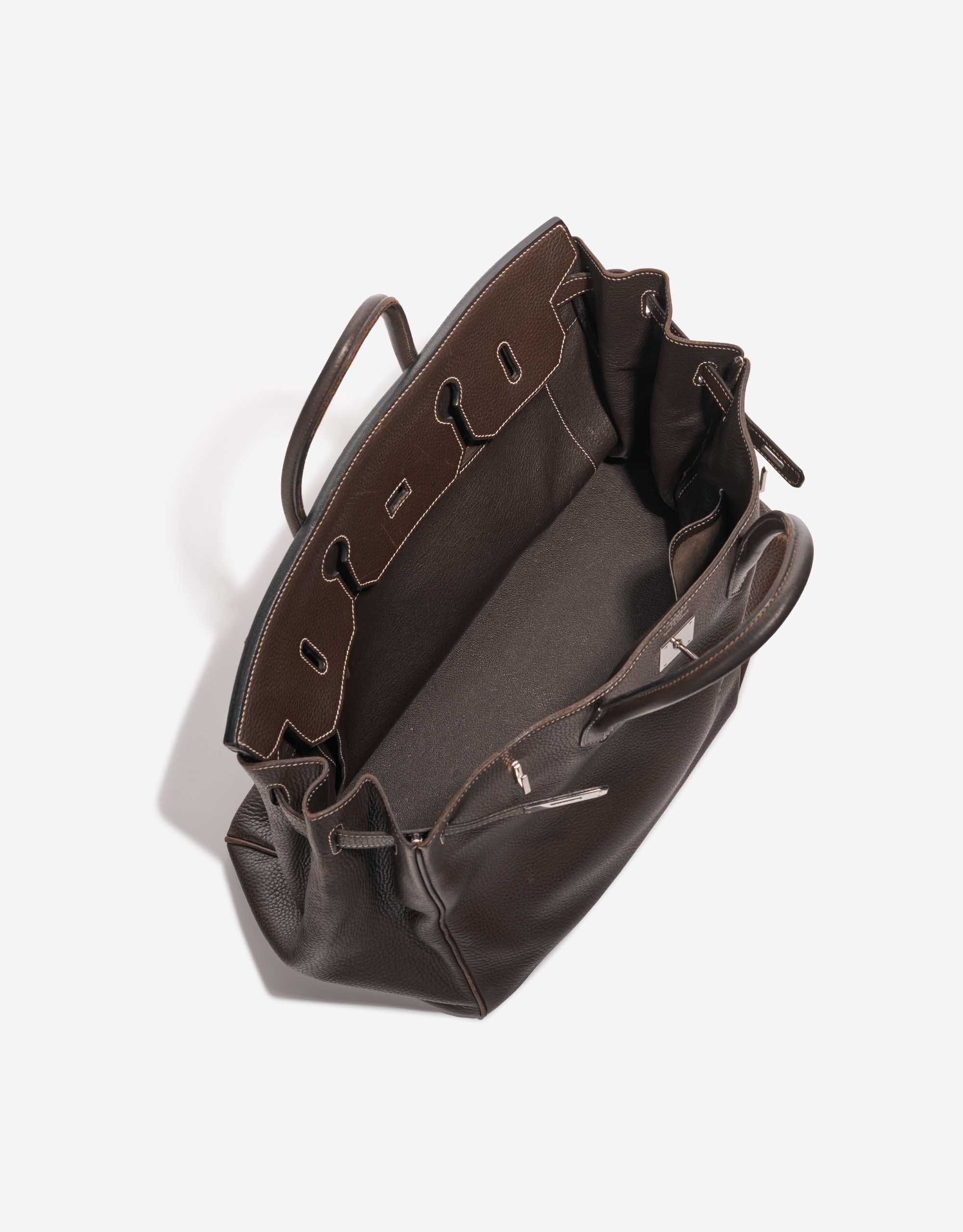 Pre-owned Hermès bag Birkin 40 Clemence Café Brown Inside | Sell your designer bag on Saclab.com