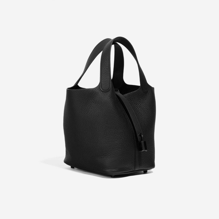 Pre-owned Hermès Tasche Picotin 18 Clemence So Black Black Side Front | Verkaufen Sie Ihre Designer-Tasche auf Saclab.com