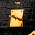 Hermès Kelly 32 Porosus Crocodile Black Black Logo | Sell your designer bag on Saclab.com