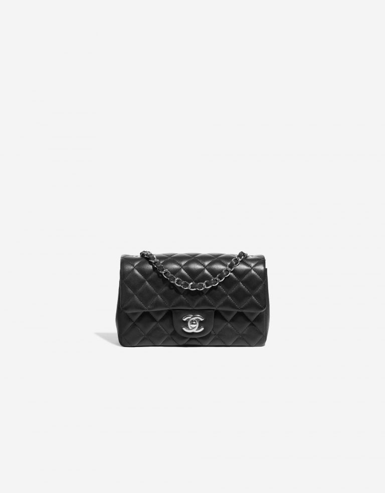 Pre-owned Chanel bag Timeless Mini Rectangular Lamb Black Black Front | Sell your designer bag on Saclab.com