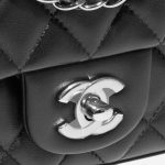 Chanel Timeless Mini Rectangular Lamb Black Black Closing System | Sell your designer bag on Saclab.com