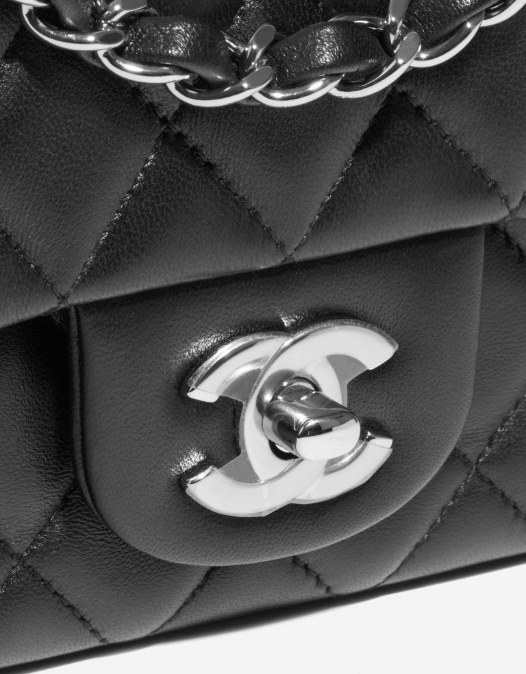 Pre-owned Chanel bag Timeless Mini Rectangular Lamb Black Black Front | Sell your designer bag on Saclab.com
