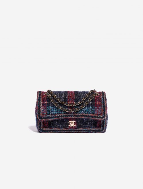 Pre-owned Chanel bag Timeless Medium Tweed Multicolour Black, Blue, Multicolour, Red Front | Sell your designer bag on Saclab.com