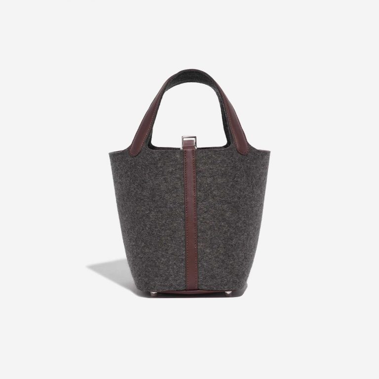 Gebrauchte Hermès Tasche Picotin 18 Filzschutz / Swift Gris Moyen / Havane Brown, Grey Back | Verkaufen Sie Ihre Designer-Tasche auf Saclab.com