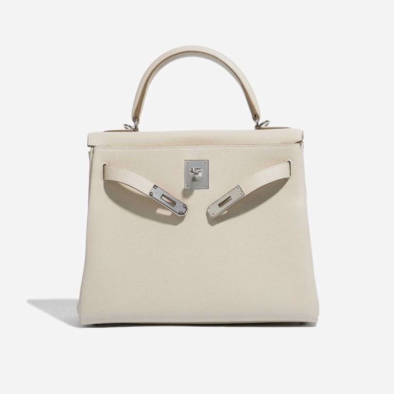 Pre-owned Hermès bag Kelly 28 Togo Craie Beige Front Open | Sell your designer bag on Saclab.com