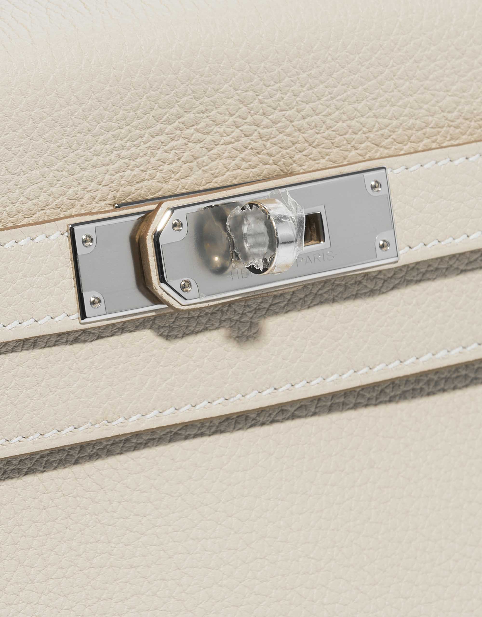 HERMES Kelly 28 Inside Stitched Handbag Togo leather 2way Gray Craie Used B  GHW