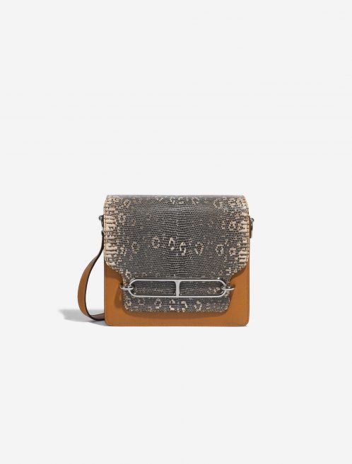 Pre-owned Hermès bag Roulis Mini Lizard Ombre Caramel Brown Front | Sell your designer bag on Saclab.com