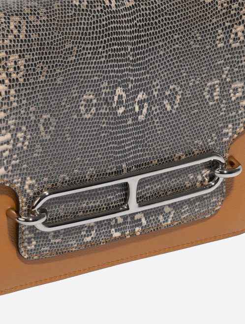 Pre-owned Hermès bag Roulis Mini Lizard Ombre Caramel Brown Closing System | Sell your designer bag on Saclab.com