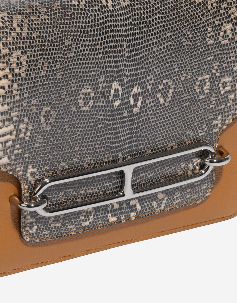 Pre-owned Hermès Tasche Roulis Mini Lizard Ombre Caramel Brown Front | Verkaufen Sie Ihre Designer-Tasche auf Saclab.com