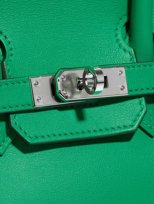 Pre-owned Hermès bag Birkin 25 Swift Vert Menthe Green Closing System | Sell your designer bag on Saclab.com