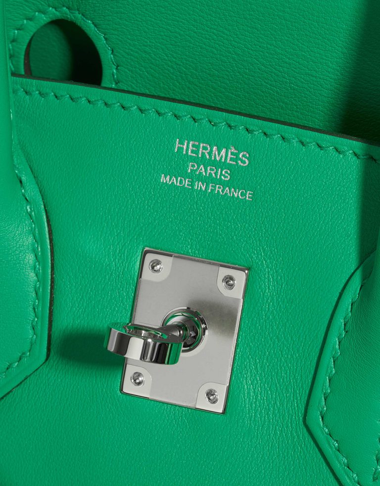 Gebrauchte Hermès Tasche Birkin 25 Swift Vert Menthe Grün Logo | Verkaufen Sie Ihre Designer-Tasche auf Saclab.com